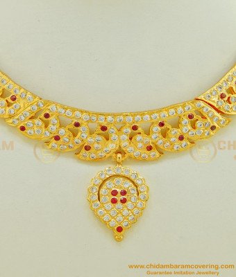 NLC502 - Getti Metal Gold Attigai Design Full Peacock Design Impon Attigai Necklace 