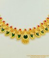 NLC507 - Attractive Real Gold Design Kerala Traditional Full Neck Green Palaka Mango Necklace Design Buy Online