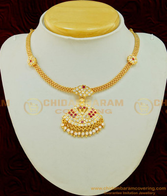 NLC511 - Traditional Design Impon Double Side Swan Dollar Attigai Necklace Micro Plated Impon Jewellery