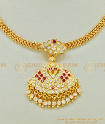 NLC511 - Traditional Design Impon Double Side Swan Dollar Attigai Necklace Micro Plated Impon Jewellery