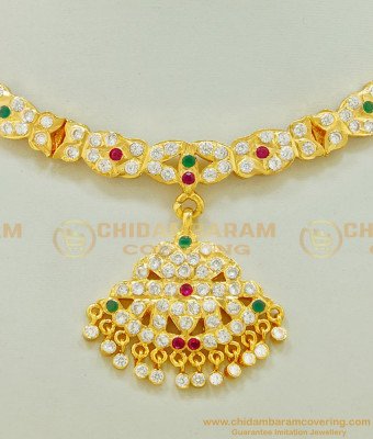 NLC515 - Latest High Quality Bridal Wear Impon Stone Real Gold Design Attigai for Wedding