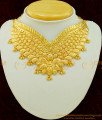 NLC518 - Modern Simple Gold Choker Necklace Design Gold Plated Bridal Choker Necklace Online 