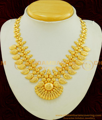 NLC521 - Gold Inspired Light Weight Mango Design Kerala Necklace Bridal Jewelry for Wedding