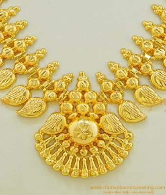 NLC521 - Gold Inspired Light Weight Mango Design Kerala Necklace Bridal Jewelry for Wedding