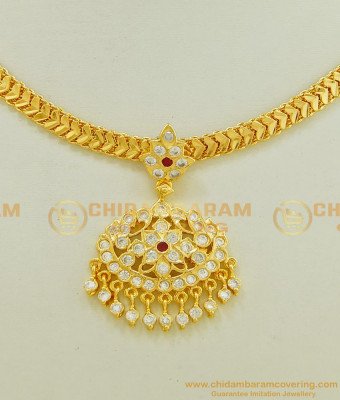 NLC546 - Beautiful Flower Design Dollar With Heart Model Chain Impon Attigai Necklace for Women 