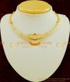 NLC550 - Latest Design Impon Attigai Necklace White And Ruby Stone Gold Design Necklace Thick Metal Jewellery 