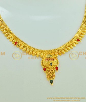 NLC553 - Buy Gold Forming Jewellery Simple Necklace Design with Earring Artificial Jewellery