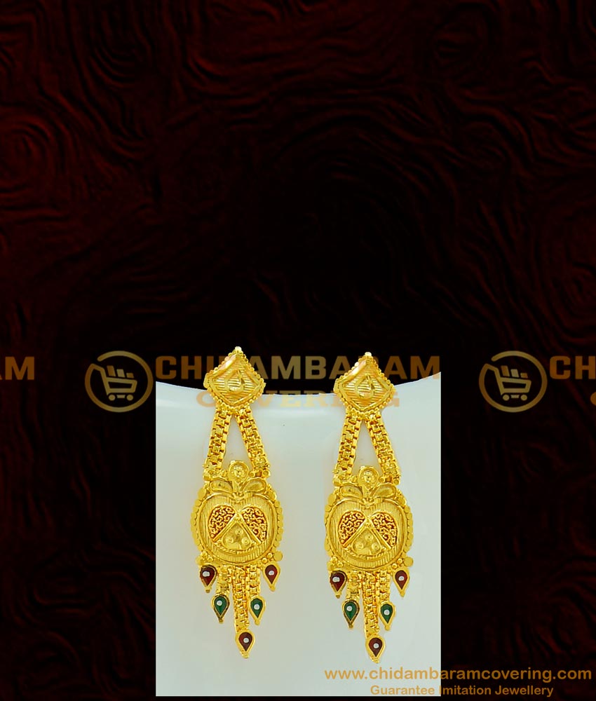 NLC555 - Buy Bridal Wear Jewellery Enamel Forming Gold Necklace Design with Earring for Female