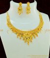 NLC559 - Bridal Wear Enamel Gold Necklace Design and Earring Combo Set 1 Gram Gold Forming Jewellery 