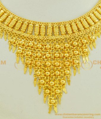 NLC561 - Gold Inspired Elakkathali Gold Choker Necklace Buy Kerala Jewellery Online