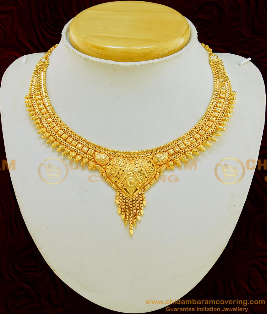 NLC563 - Chidambaram Covering Light Weight Heart Design Plain Necklace for Women