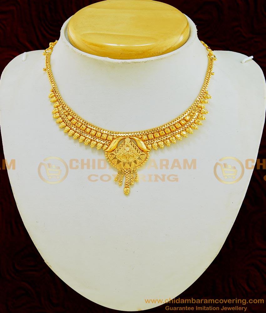 NLC565 - Traditional Simple Design Medium Size Necklace Design Online Shopping