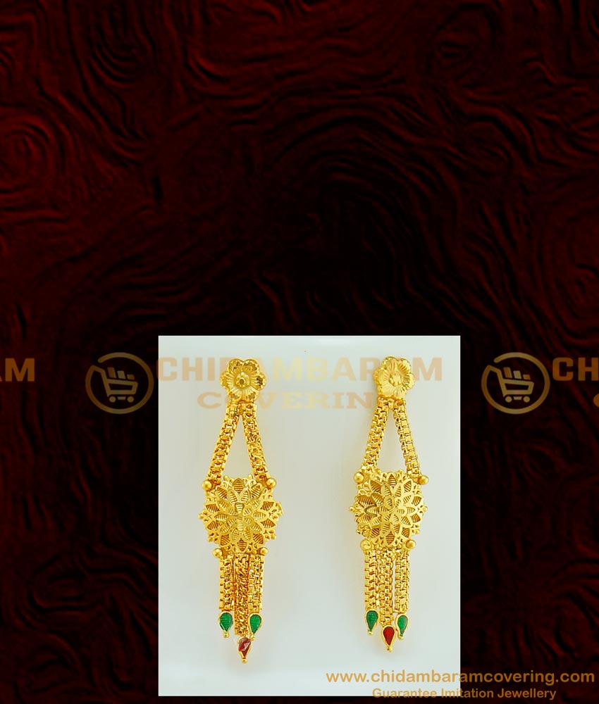 NLC575 - First Quality Enamel Forming Gold Necklace with Earring Combo Set for Wedding