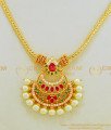 NLC580 - Latest Floret Charm Ad Stone Pearl Beading Simple Design Chain Necklace Young Lady Choice   