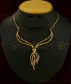 NLC585 - Chidambaram Covering Unique Pattern Diamond Necklace Design for Girls  