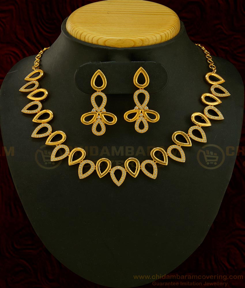 NLC588 - Adorable Never Fade High Quality Stone Necklace Set Party Wear Collections Online