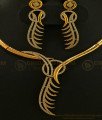 NLC592 - Beautiful Rose Gold Necklace Pattern with Earring Western Wear High Quality Fashion Jewelry Online