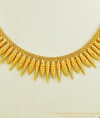 NLC593 - Buy New Model Kerala Mullamottu Style Necklace 1 Gram Jewellery for Women