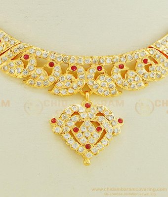 NLC599 - Getti Metal Gold Attigai Design Full Peacock Design Impon South Indian Attigai Necklace 