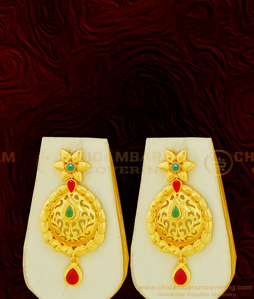 NLC608 - Indian Bridal Ruby Emerald Forming Gold Necklace with Earring Imitation Jewellery