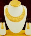 NLC609 - Latest Real Gold Choker Design Gold Forming Mini Choker Necklace with Earring for Wedding