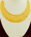 NLC609 - Latest Real Gold Choker Design Gold Forming Mini Choker Necklace with Earring for Wedding