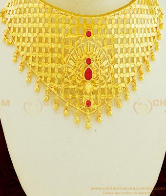 NLC610 - First Quality Real Gold Choker Necklace Design Gold Forming Choker Necklace for Marriage