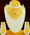 NLC611 - Real Gold Color High Quality Flower Design Gold Forming Choker Necklace with Earring Bridal Jewellery 