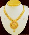 NLC613 - One Gram Gold Plated First Quality Heart Design Chain with White Stone Pendant Necklace 