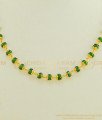 NLC618 - Unique One Gram Gold Plated Green Crystal Chain Necklace for Daily Use