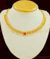 NLC620 - Beautiful One Gram Gold Pearl Necklace Gold Design Party Wear Necklace Online