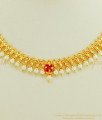NLC620 - Beautiful One Gram Gold Pearl Necklace Gold Design Party Wear Necklace Online