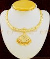 NLC626 - Traditional gold Design First Quality Full White Stone Five Metal Impon Attigai Necklace for Wedding
