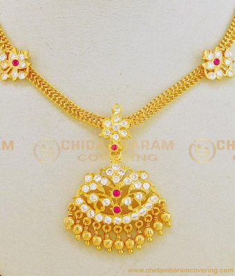 NLC633 - Beautiful New Model Five Metal Impon Pure Gold Plated Attigai Necklace Indian Impon Jewelry 