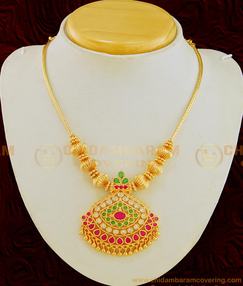 NLC636 - Trendy One Gram Gold High Quality AD Stone Designer Necklace for Women