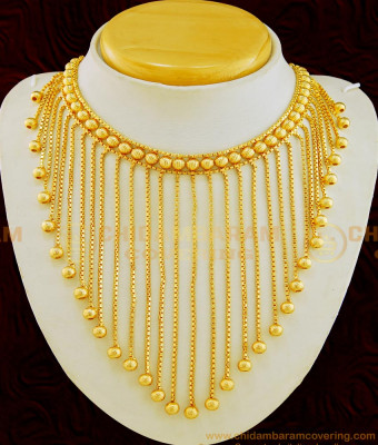 NLC644 - Arabic Style Gold Necklace Designs Gold Plated Hanging Chain Arabic Gold Choker Necklace Dubai Jewelry Online