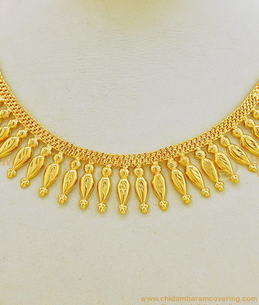 NLC649 - Buy Kerala Necklace Light Weight Mullamottu Style Necklace 1 Gram Jewellery 
