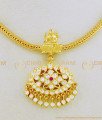 NLC652 - 5 Metal Traditional Lakshmi Design Impon White Stone Simple Attigai Necklace Online