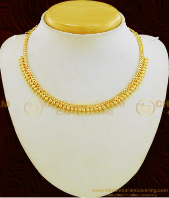 NLC664 - Simple Party Wear One Gram Gold Gold Beads Guarantee Necklace Online