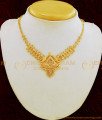 NLC671 - Simple Light Weight Gold Design Plain One Gram Gold Necklace Designs  