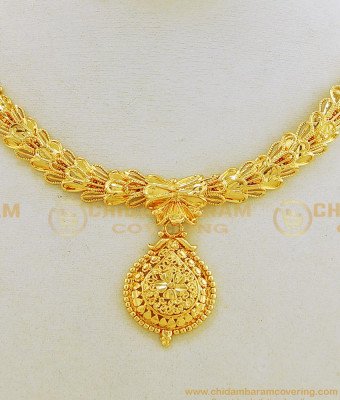 NLC674 - Buy Indian Bridal Simple 1 Gram Gold Plated Imitation Necklace Online  