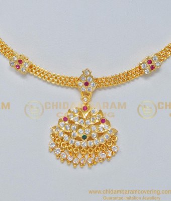 NLC684 - One Gram Gold Impon Panchaloha Necklace Design Buy Online