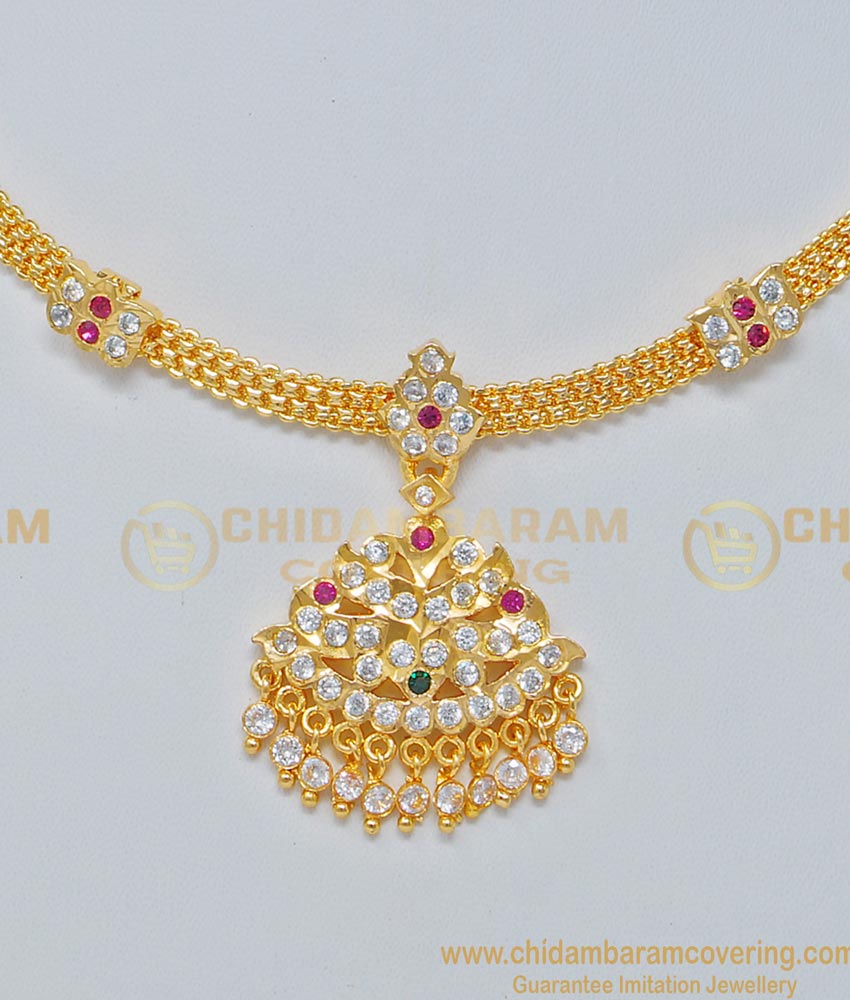 NLC684 - One Gram Gold Impon Panchaloha Necklace Design Buy Online