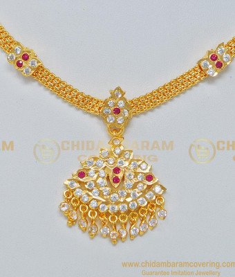NLC685 - Chidambaram Covering Impon Attigai Necklace Design for Wedding 