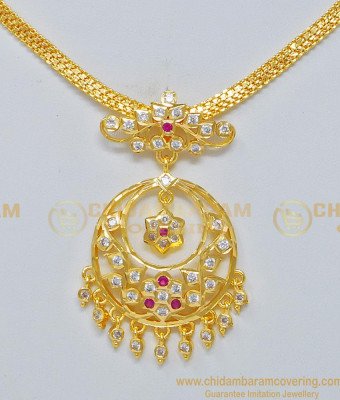 NLC690 - Latest Collection Ad Stone Five Metal Impon Designer Necklace for Ladies 