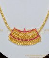 NLC693 - Modern Simple Ruby Stone Pendant Short Necklace Buy Online
