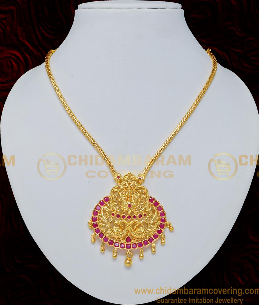 NLC700 - New Gold Plated Designer Ruby Stone Imitation Necklace Buy Online 