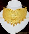 NLC701 - Buy Gold Choker Necklace Design Light Weight Gold Forming Big Choker Necklace Set for Wedding