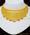 NLC702 - Gold Forming Choker Necklace Light Weight Real Gold Choker Necklace Set for Marriage