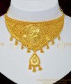 NLC704 - Real Gold Design Gold Plated Medium Size Choker Necklace with Earring Online  